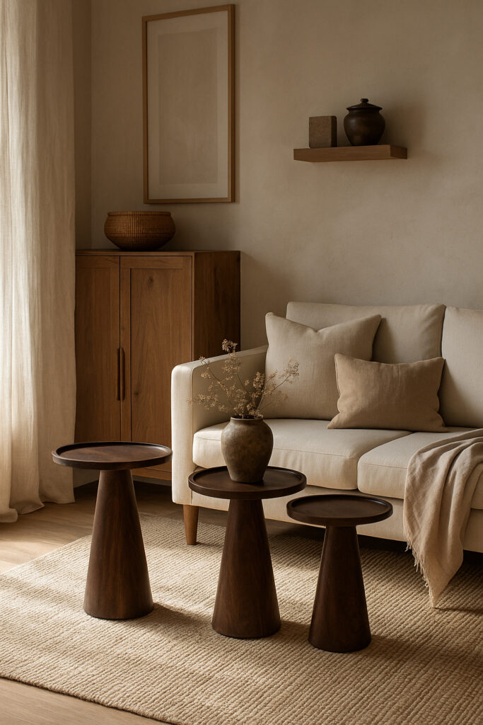 SET DE 3 MESAS DE MADERA SET DE 3 MESAS DE MADERA