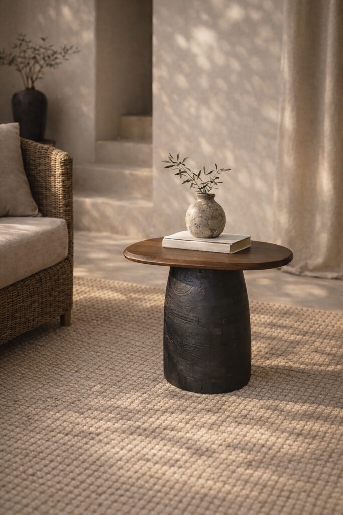 MESA AUXILIAR BASE MADERA NEGRA MESA AUXILIAR BASE MADERA NEGRA